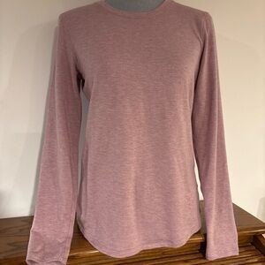Lululemon women’s crew Neck Long Sleeve Purple/pinkHeather T-Shirt Sz 6